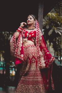 North Indian bride lehenga look